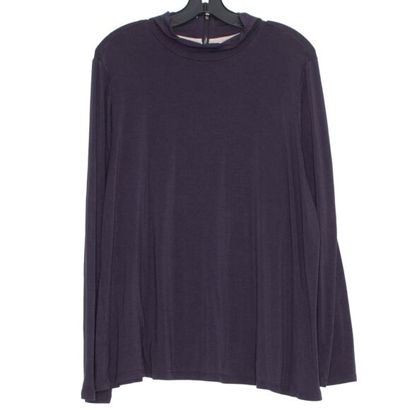 LOGO Lori Goldstein Top Mock Neck Minimalist Streetwear Normcore Purple Size 2X - Picture 1 of 6